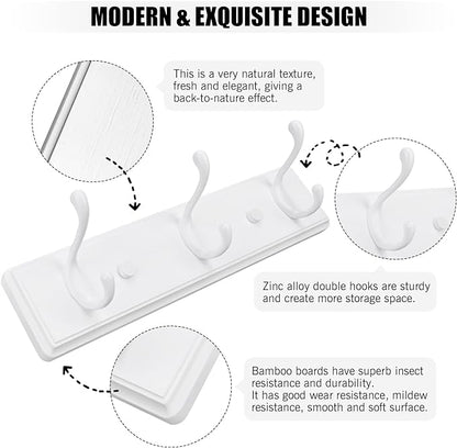 Wooden Coat Rack, Wall-Mounted Organizer - Image 3
