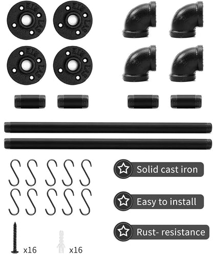 Industrial Pipe Pot Pan Rack 21", Wall mount Pot hangers Pan Hanging Rail Lid - Image 3