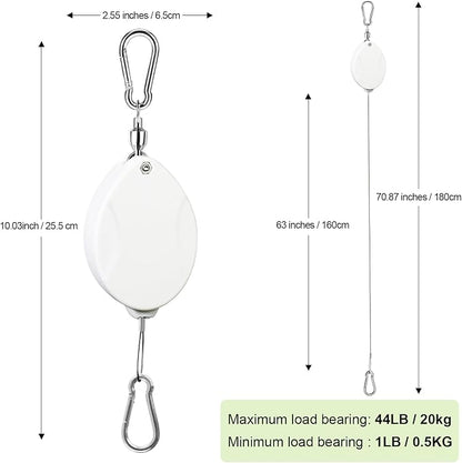 3Pcs Retractable Plant Hanger, Heavy Duty, Quick Auto Lock, Adjustable Hook - Image 2