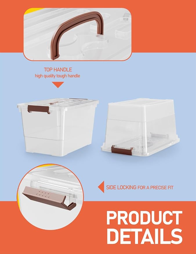 WYT 32 Qt Plastic Clear Storage Bin - Image 3