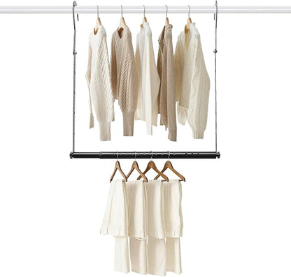 Hanging Closet Rod Extenders, Adjustable Width and Height Closet Extender by Unknown