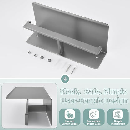 APLusee Gunmetal Gray Double Toilet Paper Holder - Image 7