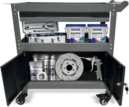 3 Tier Steel Rolling Cart for Tool Organizer, Industrial Grade Utility Service - Image 4