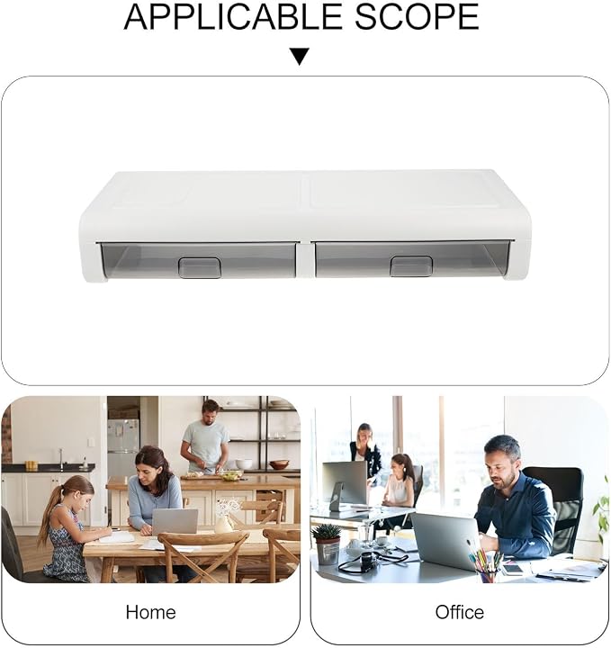 Monitor Riser Stand with Transparent Black Drawer Sturdy Computer Holder Desk - Image 8