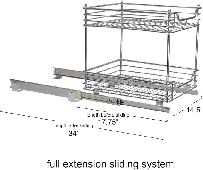 Household Essentials Chromed Steel 2-Tier Artisan Pull-Out Organizer - Image 5