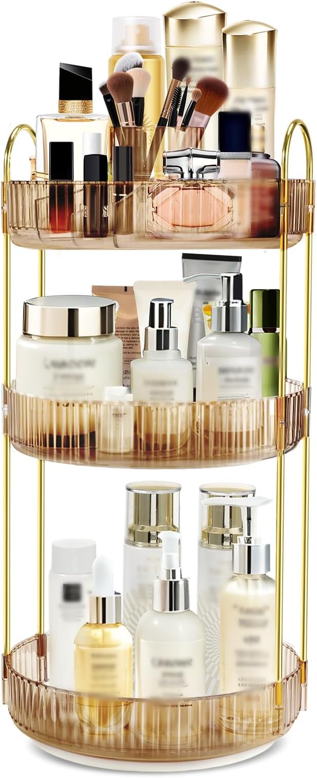 360 Rotating Makeup Organizer for Vanity, 3 Tier Large Capacity Skincare by Unknown