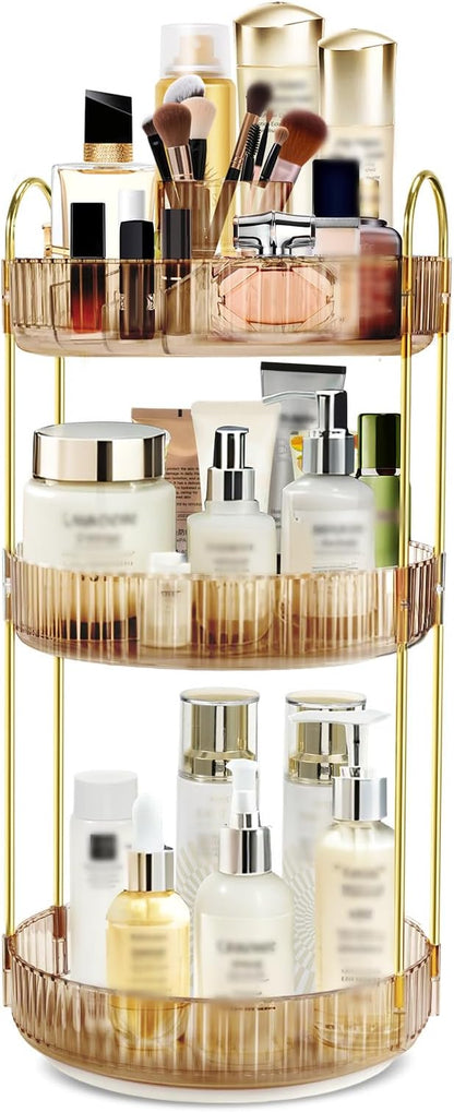 360 Rotating Makeup Organizer for Vanity, 3 Tier Large Capacity Skincare by Unknown