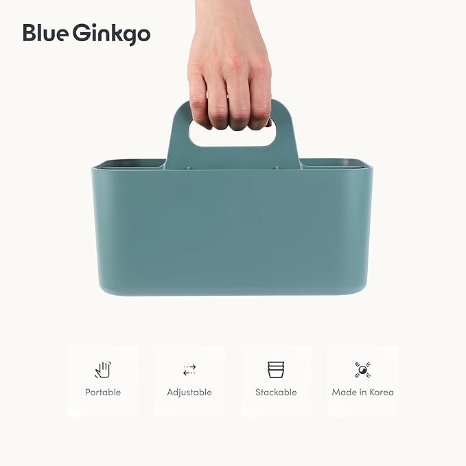 BLUE GINKGO Stackable Organizer Caddy – Korean-Made Portable Tote - Image 5