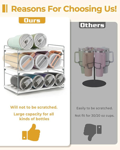 Cirhy 12" Tall 3-Tier Expandable Water Bottle Organizer – Fits 20-40 oz Stanley - Image 5