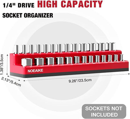 1/4 Inch Magnetic Socket Organizer, Holds 52 Pcs Standard and Deep Size Sockets - Image 4