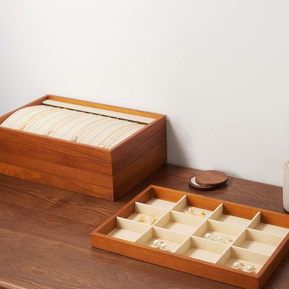 Oirlv 8 Line Wood Ring Storage Tray Jewelry Drawer Organizer Showcase Ring - Image 9