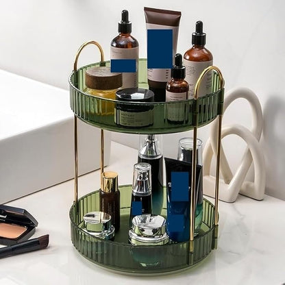 Bathroom Makeup Organizers, 2-Tiers 360° Rotating Makeup Organizer - Image 5