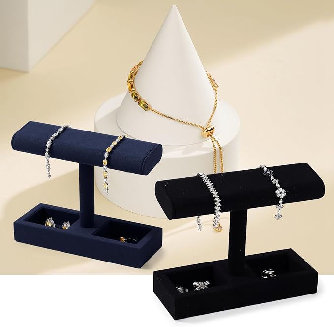 Oirlv Microfiber T-Bar Watch Display Stand Jewelry Display Props Jewelry - Image 2