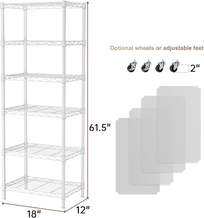 SINGAYE 6 Small Wire Shelves Kitchen Pantry Close Home Organizers and Storage - Image 3