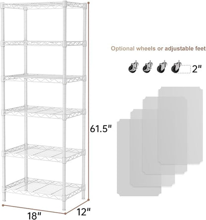 SINGAYE 6 Small Wire Shelves Kitchen Pantry Close Home Organizers and Storage - Image 3
