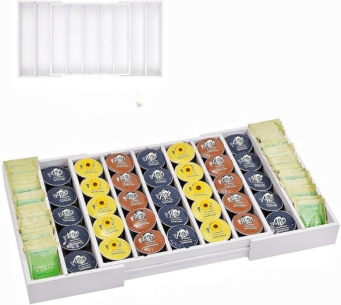K Cup Holder, Bamboo Coffee Pod Holder Drawer Organizer, Expandable Coffee Pod by Unknown
