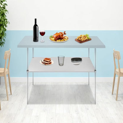 Stainless Steel Under Shelf for Workbench, 57.09x21.65 Inch Adjustable Utility - Image 2