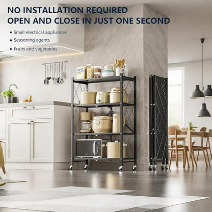 Four-Layer Foldable Storage Metal Shelf - Image 4