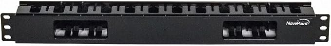 Navepoint 1U Horizontal 19-Inch Rack Mount Cable Management Raceway Duct Panel - Image 2