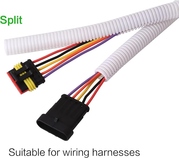Alex Tech 25ft - 1/2 inch Split Wire Loom Tubing - White - Image 3