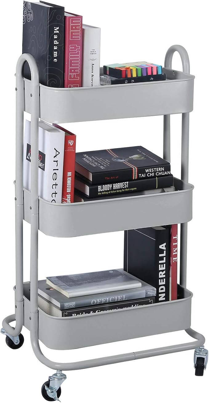 Melody House 3-Tier Metal Mesh Utility Rolling Cart Storage Organization Cart by MelodyHouse