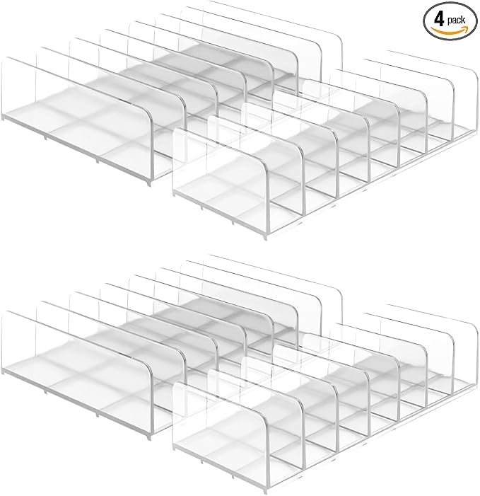 Diakey 4 Pack Eyeshadow Palette Makeup Organizer, 7-Section Acrylic Cosmetic by Diakey