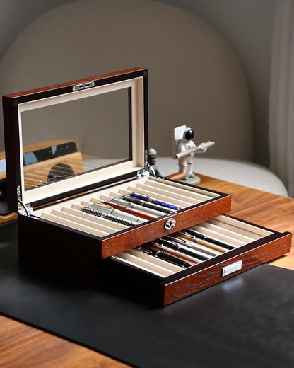wood pen display case 24 slot Fountain pen Box storage Organizer - Image 6
