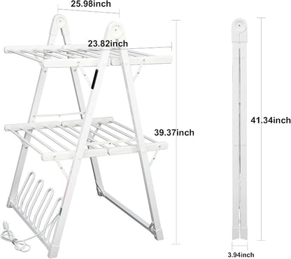 Electric Heated Clothes Drying Rack, Foldable Heated Garment Dryer - Image 4