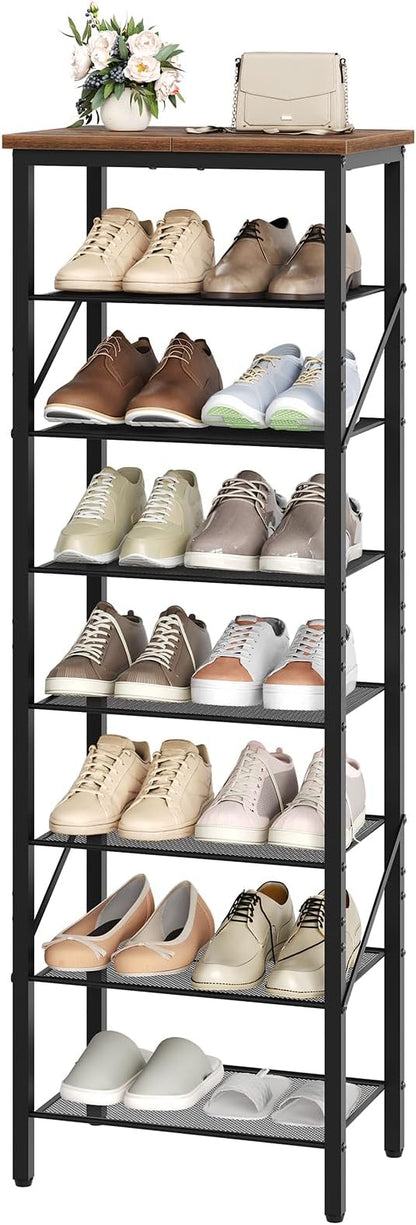 MAHANCRIS 8 Tier Narrow Shoe Rack Organizer, Tall Slim Shoe Storage by MAHANCRIS