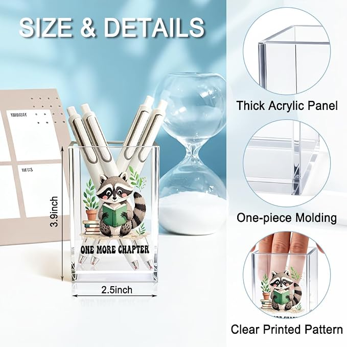 One More Chapter Acrylic Pencil Holder Cup, Book Lover Gifts - Image 2