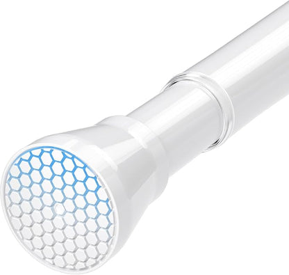 Tension Curtain Rod 30 to 64 Inch White Adjustable Curtain Rods No Drilling by QINGYUN