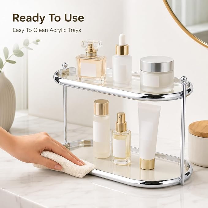 2 Tier Perfume Organizer, Stainless Steel Frame - Image 9