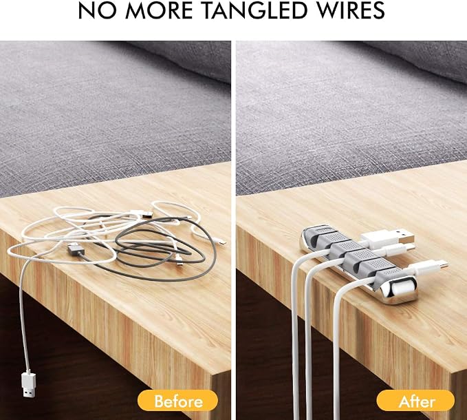 AHASTYLE Cable Organizer Holder 5 Slots Desktop Cord Wire Clips Keeper - Image 4