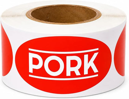 Pork Labels Stickers 500PCS, 1.75" x 1" Meat Labels by BVCNIG