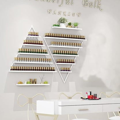 Wall Mounted Shelf Nail Polish Bottle Display Rack, Triangular Essential Oil by Unknown