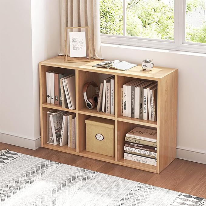 NELYE 6 Cube Organizer Bookcase Oak Open Shelf | Suitable by NELYE