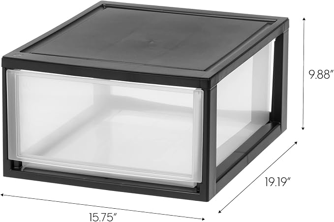 IRIS USA 30 Qt. Plastic Drawer Storage Organizer Stacking Drawers, Stackable - Image 3