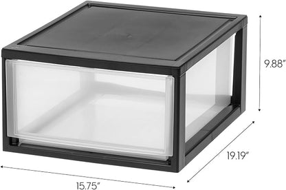 IRIS USA 30 Qt. Plastic Drawer Storage Organizer Stacking Drawers, Stackable - Image 3