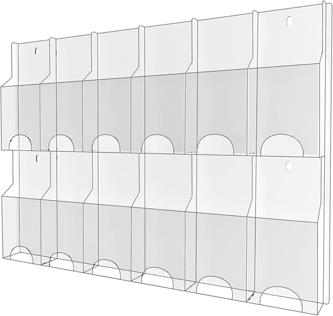 Acrylic Brochure Pamphlet Holder, 12 Pamphlet Holders, Trifold Flyer Rack by Nalwort