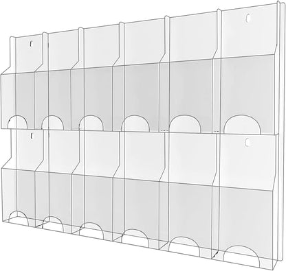 Acrylic Brochure Pamphlet Holder, 12 Pamphlet Holders, Trifold Flyer Rack by Nalwort