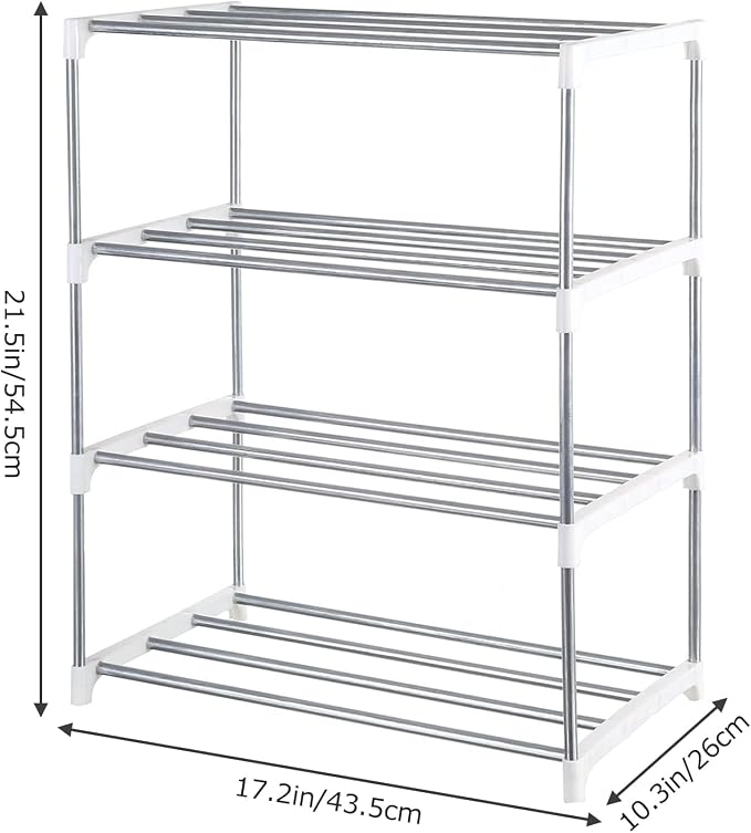 Small Shoe Rack, Narrow Stackable Shoe Shelf Organizer | - Image 3
