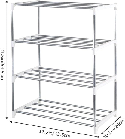 Small Shoe Rack, Narrow Stackable Shoe Shelf Organizer | - Image 3