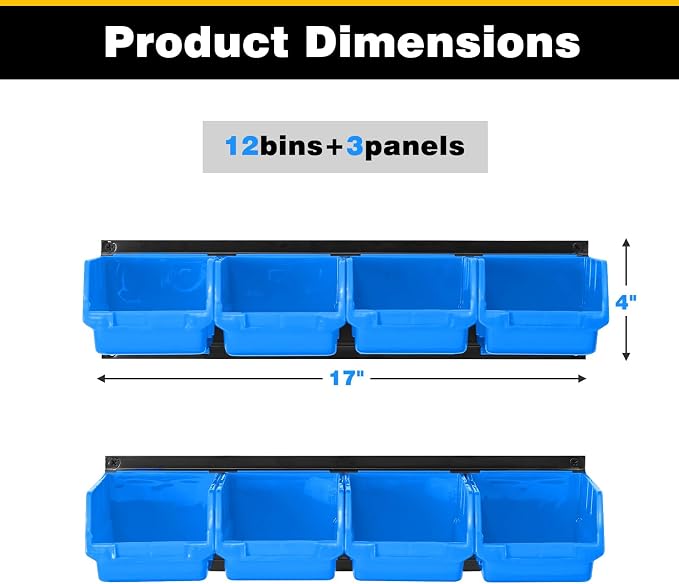 Ultrawall Wall Mounted Storage Bins, Plastic Hanging Storage Organizer Bins - Image 2