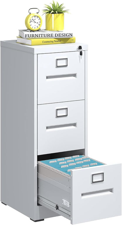 3 Drawer File Cabinet with Lock, Metal Vertical Filing Storage Cabinet by EKJOfficials