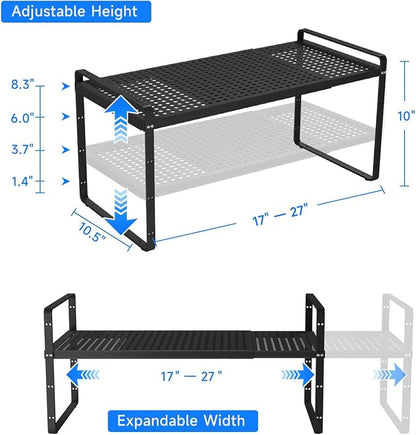 Expandable Cabinet Shelf Organizers, Kitchen Small Stand Rack Organization - Image 2