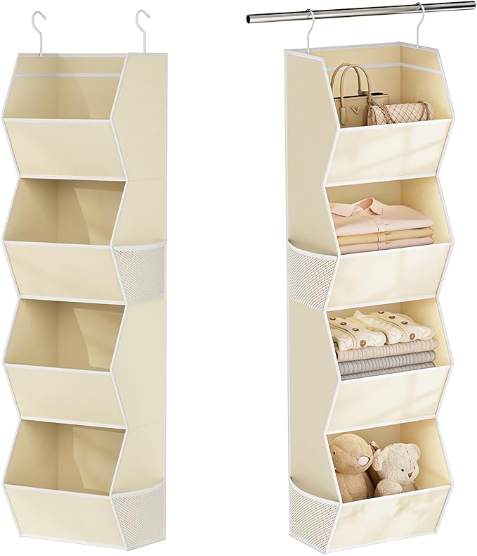 Hanging Closet Organizer 4 Shelf Collapsible Fabric Closet Organizers and by Wawocs
