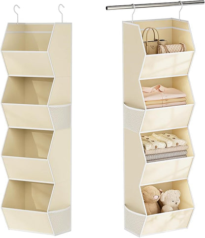 Hanging Closet Organizer 4 Shelf Collapsible Fabric Closet Organizers and by Wawocs