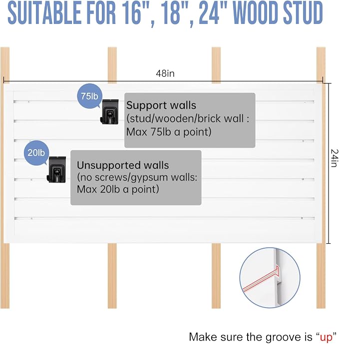 Slatwall Panels 4'x 2' Garage Slat Wall Storage Systems, Slat Wall Paneling - Image 7