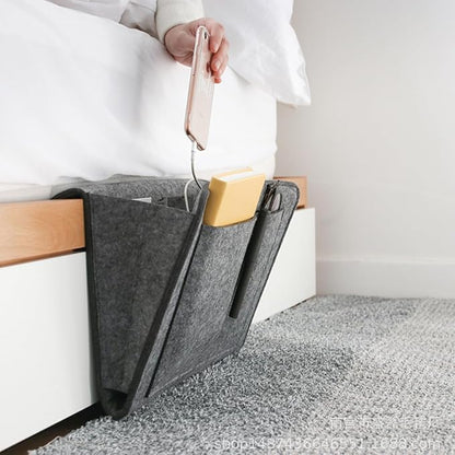 Bringsine 5 Pockets Bedside Caddy, Felt Bed Storage Organizer Hanging Bag Holder - Image 2