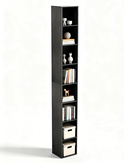 8-Cube Storage Organizer Bookcase, Tall Narrow Bookshelf by NewBeth